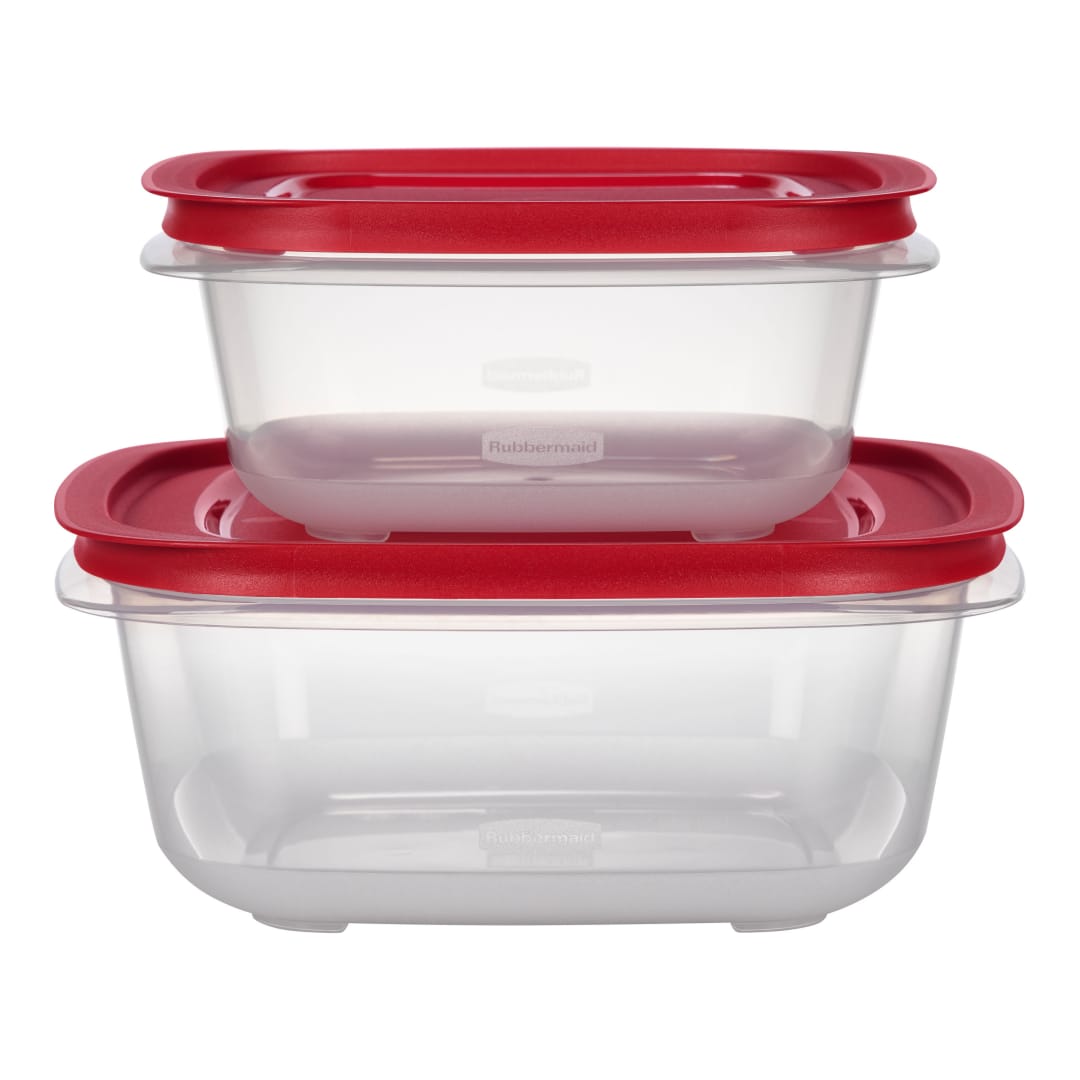 Rubbermaid 7.81- and 14.66-Cup EasyStore Square Food Storage Containers with Lids, 2 Pack