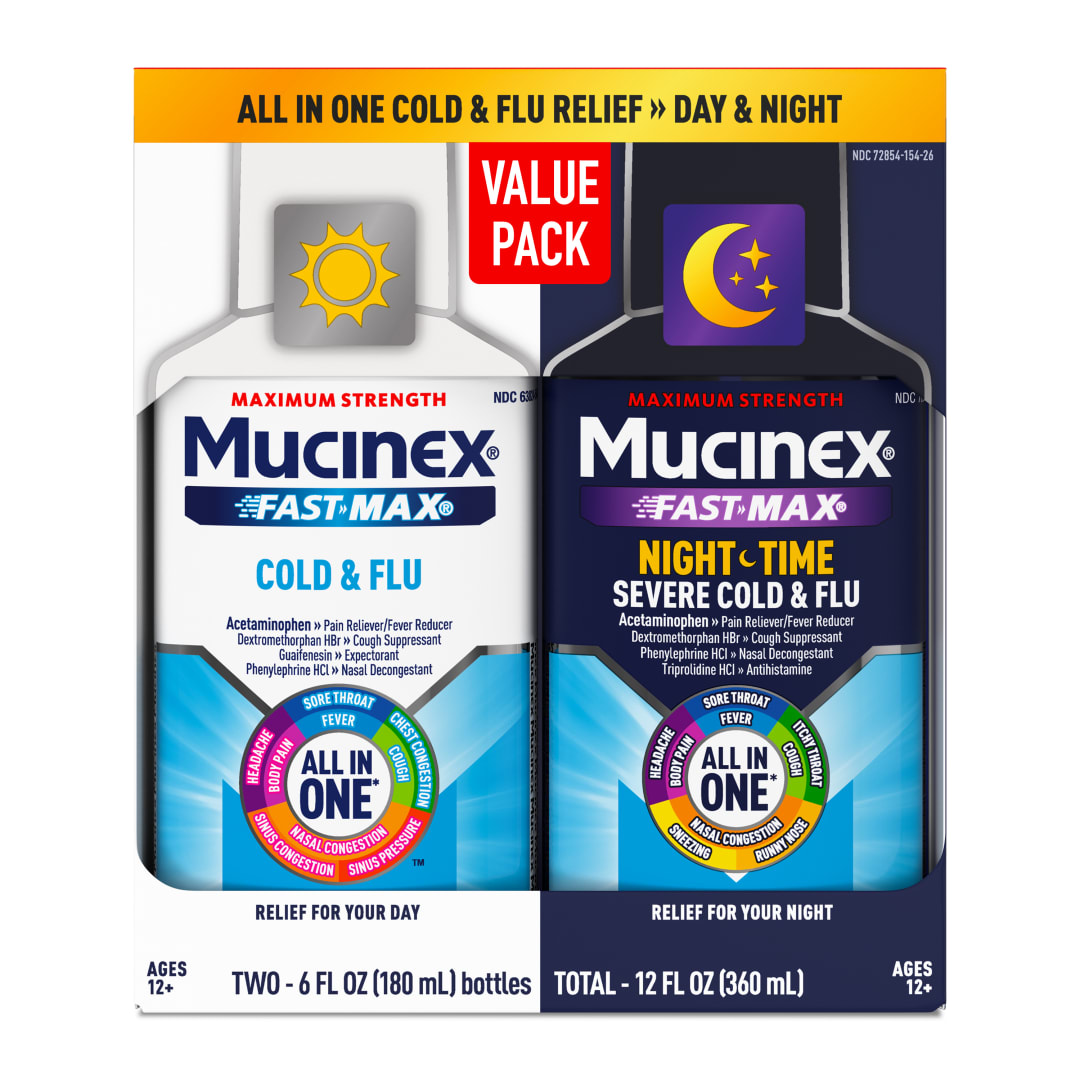 MUCINEX® FAST-MAX® Adult Liquid - Day Night Cold & Flu 3/(2x6) oz.