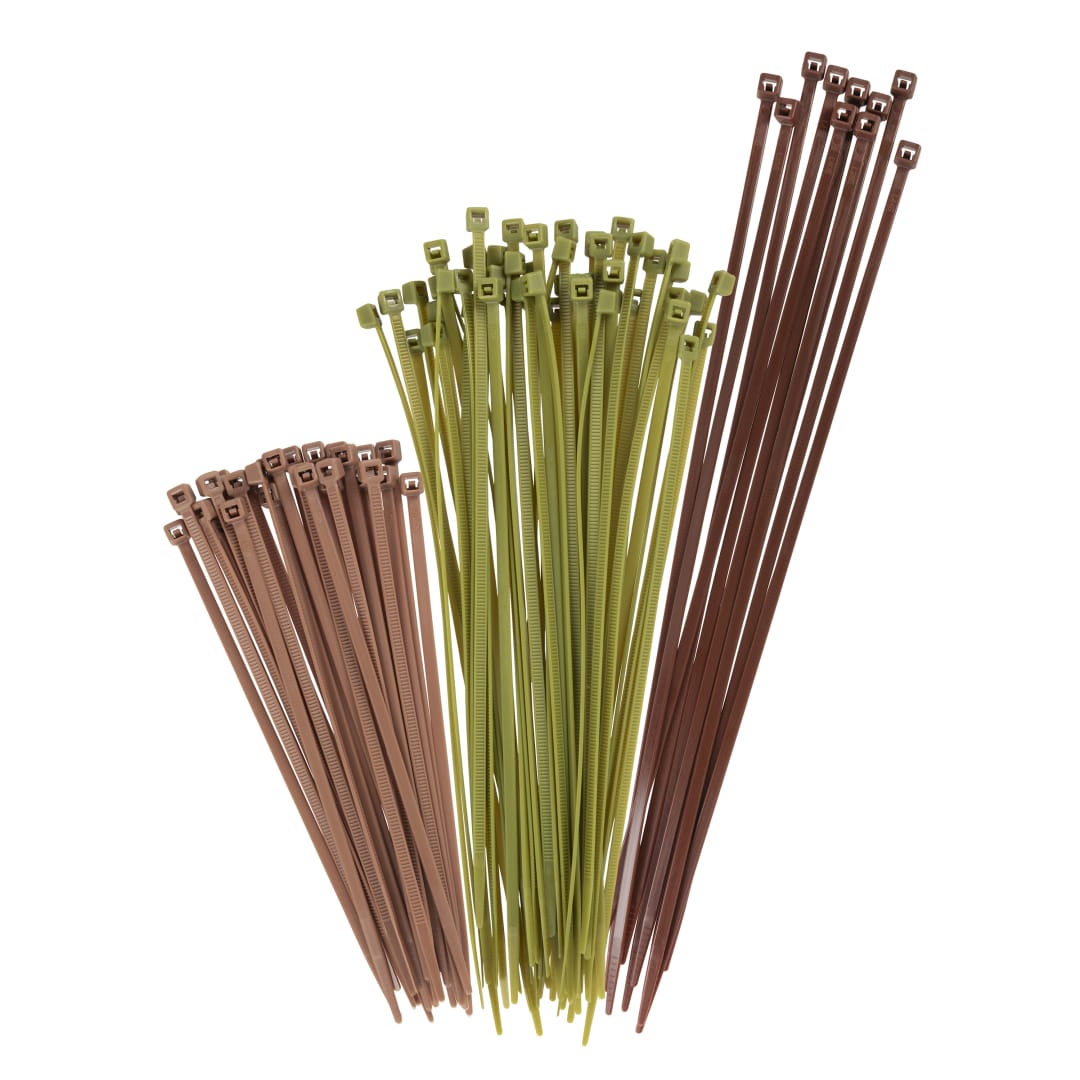 Vanish™ Hunting Blind Nylon Cable Ties, Assorted 100-Pack, Green/Brown/Tan