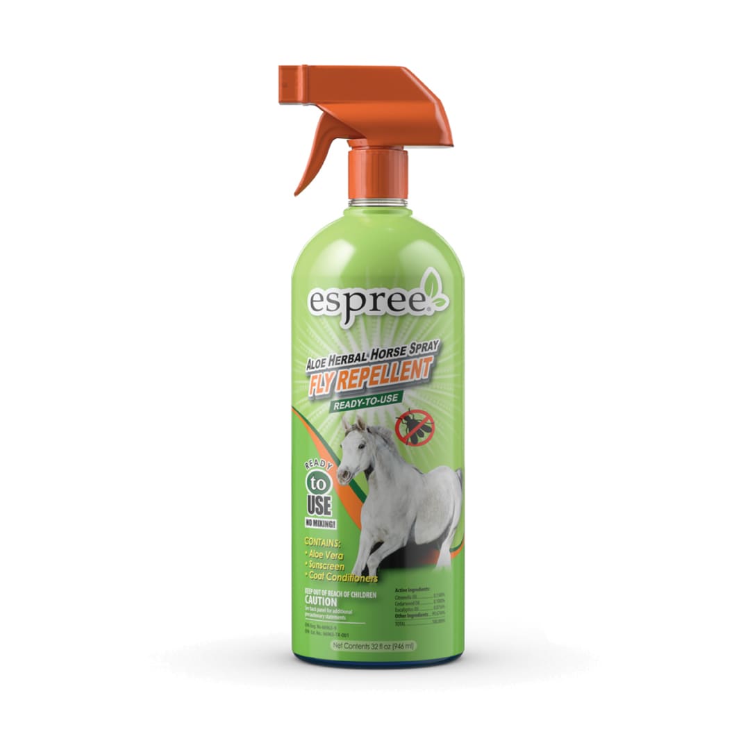 Espree Aloe Herbal Horse Spray | Fly Repellent with Aloe, Sunscreen, and Coat Conditioners | Promotes a Healthy Coat and Protection from the Sun | 32 oz Ready to Use