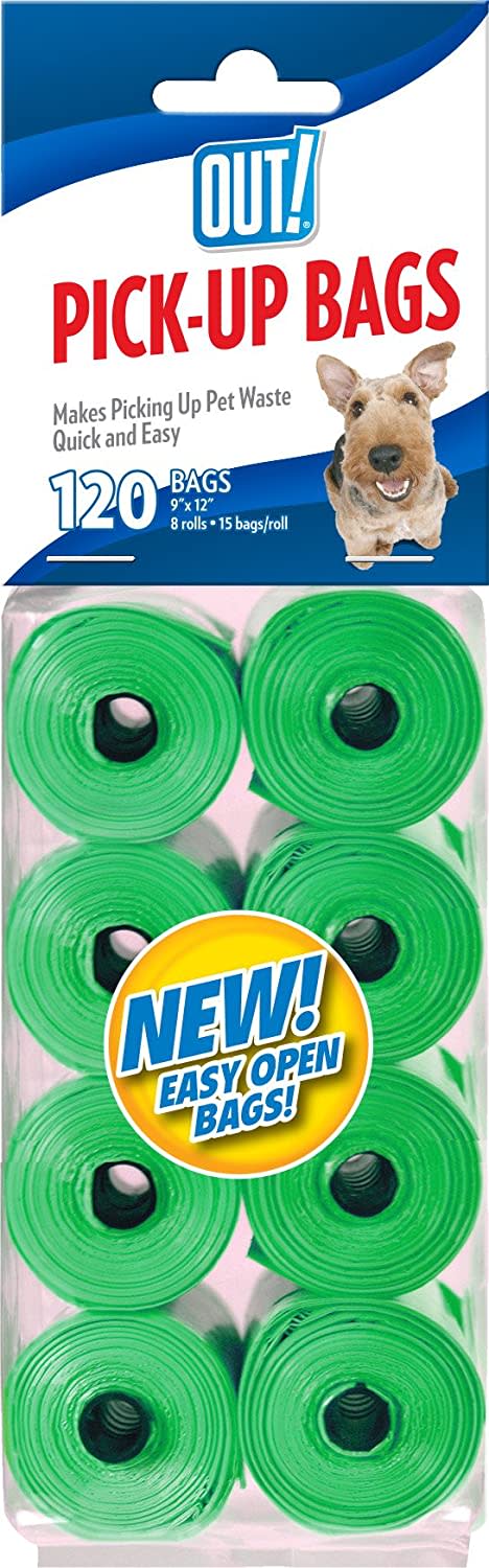 OUT! PetCare Waste Pick Up Bags - Green - 120 Bags