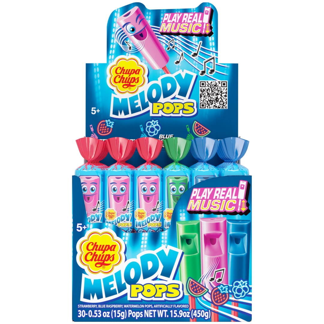 Chupa Chups Melody Pops Lollipops Assorted Flavors Boxs - 30 Pack
