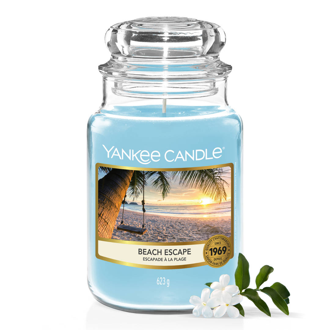 Yankee Candle Vela perfumada | Beach Escape vela en tarro grande | Velas de larga duración: hasta 150 h | Regalo ideal para mujer