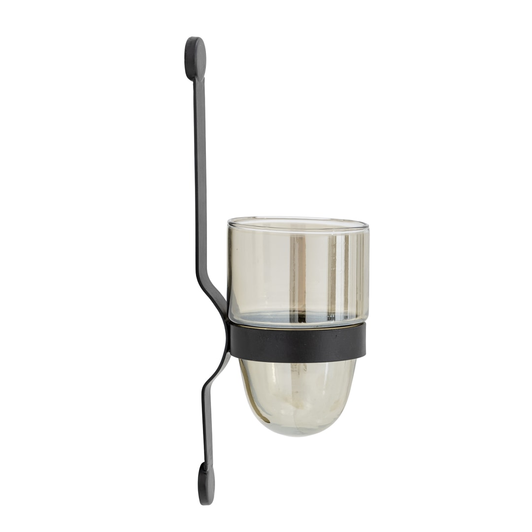 82057744 - Jasmina Wall Votive, Black, Glass STOCK: 177