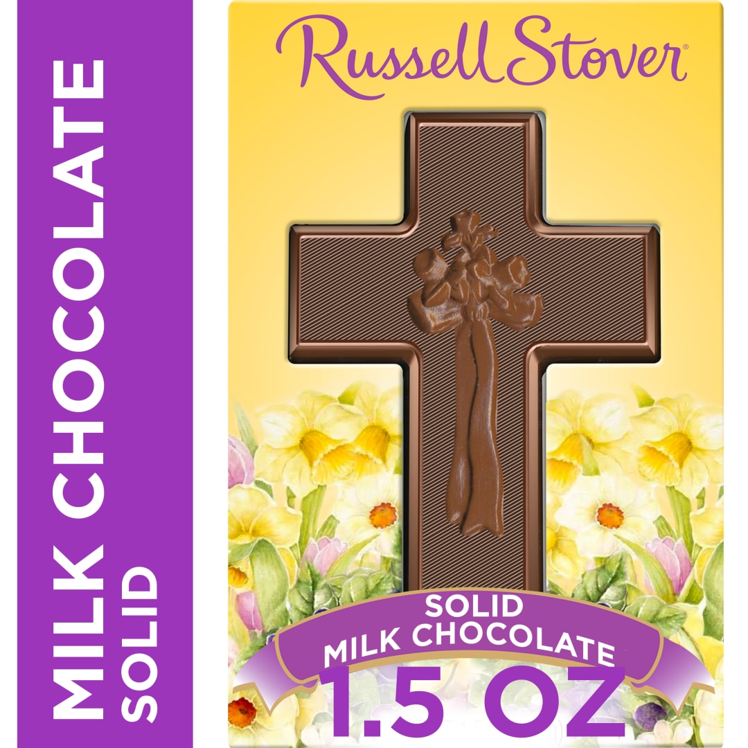 RUSSELL STOVER Solid Milk Chocolate Candy Easter Cross, 1.5 oz.