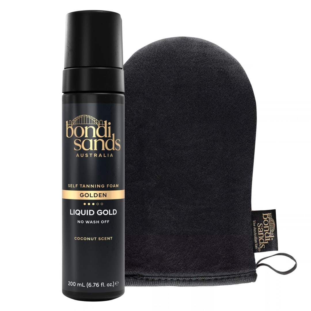 Bondi Sands Liquid Gold Self Tanning Foam + Mitt, 6.76 oz