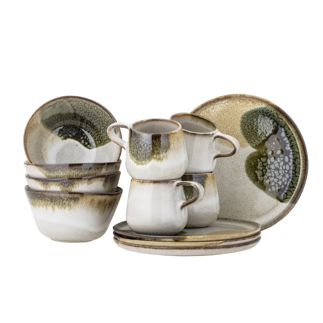 82069361 - Jules Breakfast Set, Green, Stoneware STOCK: 135