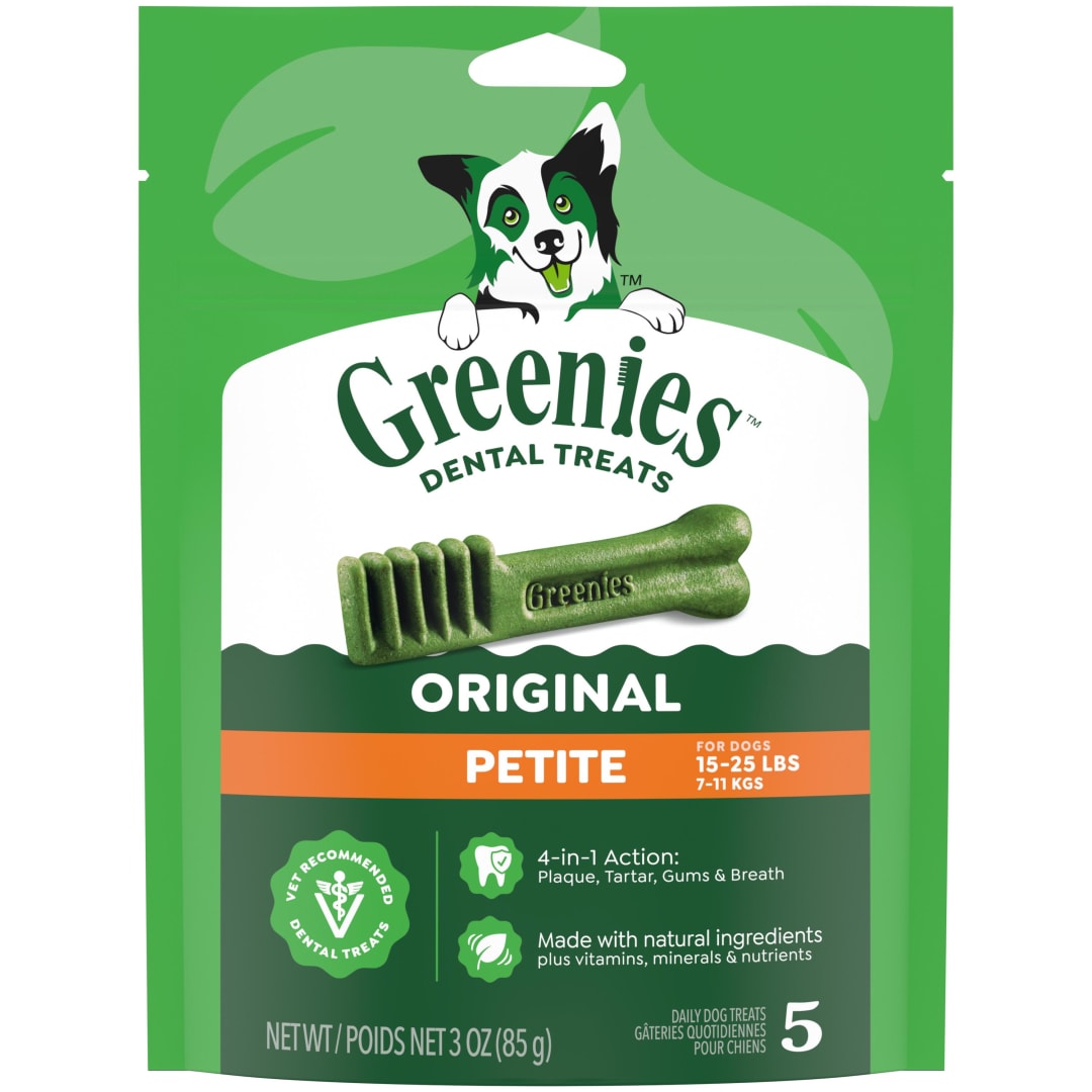 GREENIES Original Petite Natural Dog Dental Treats, 3 oz. Pack (5 Treats)
