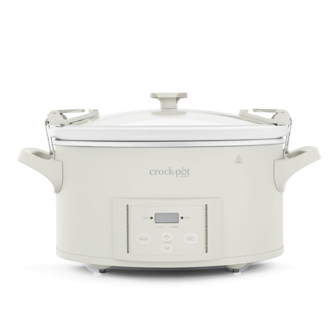 Crock-Pot® 7-Quart Cook & Carry Programmable Slow Cooker, Large Slow Cooker with Insulated Thermal Bag, Oat Milk Cream
