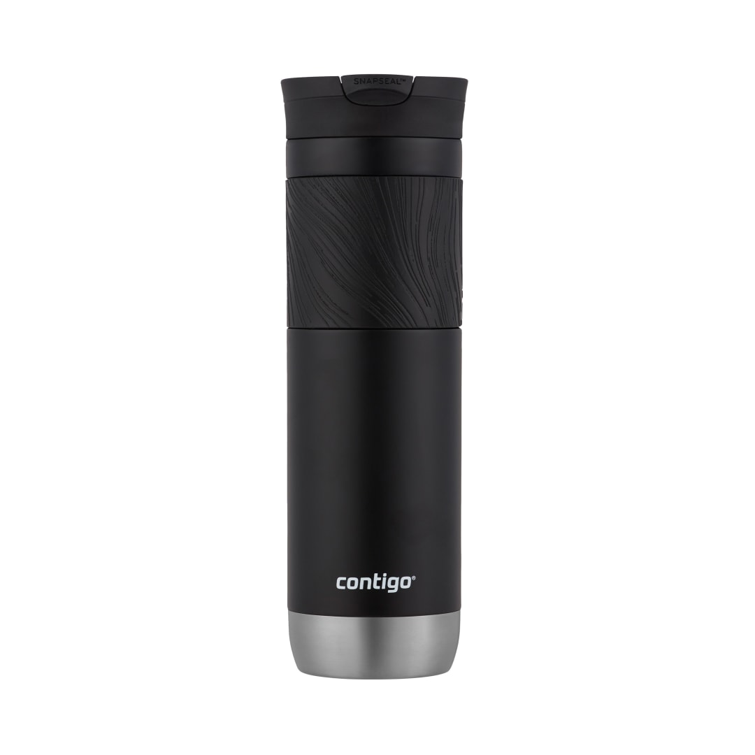 Contigo® Vaso Térmico Byron 2.0, de Acero Inoxidable, con Tapa SNAPSEAL™, y Agarre Texturizado, 710 ml, Negro Intenso