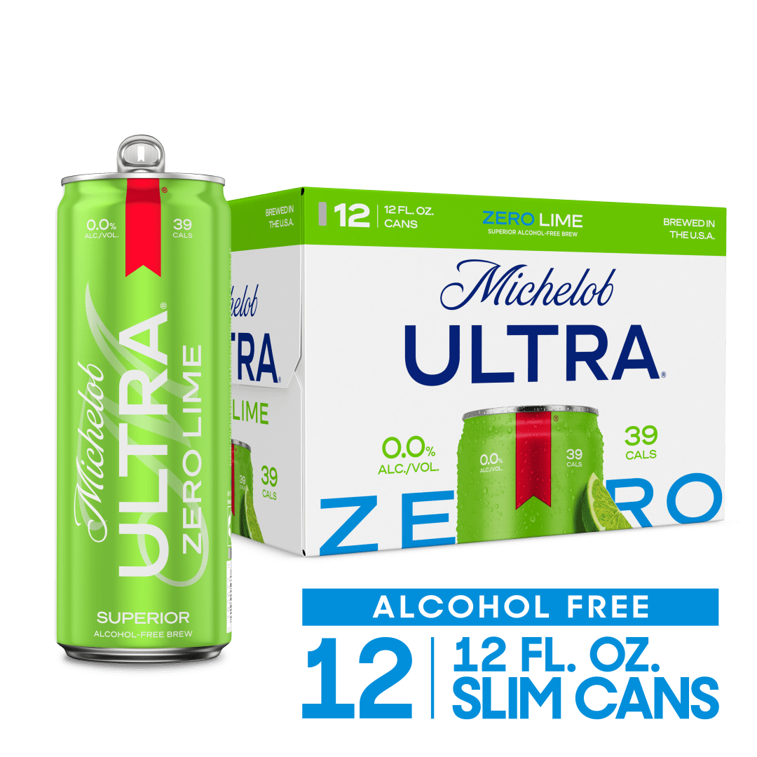 Michelob ULTRA ZERO Lime Non-Alcoholic American Lager Beer, 12 Pack, 12 fl oz Cans
