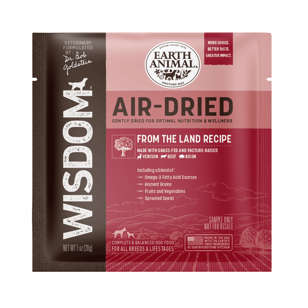Earth Animal Wisdom Air-Dried From the Land Recipe Dog Food, 1 oz. Sample