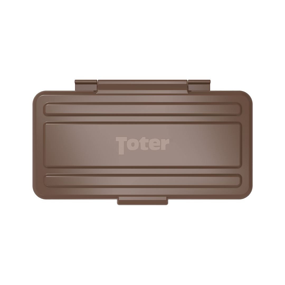 Slimline Rectangular Trash Can Lid with Hinged Lid - Brown