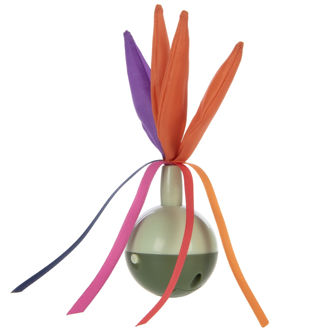 SmartyKat Jungle Kat Twist 'N Tip Electronic Motion Twirling Ball Cat Toy