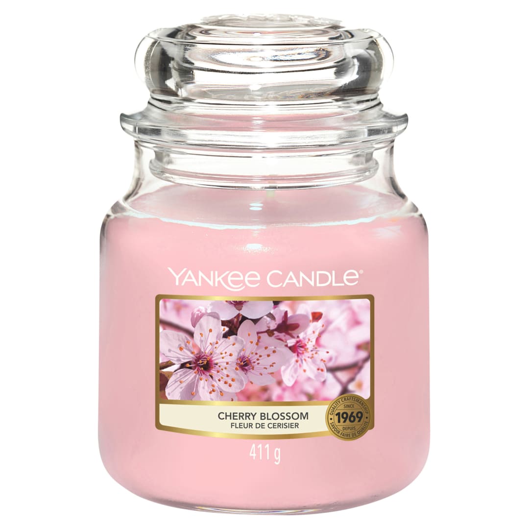 Yankee Candle Vela perfumada | Vela en tarro mediano Cherry Blossom | Velas de larga duración: hasta 75 horas | Regalos para mujeres