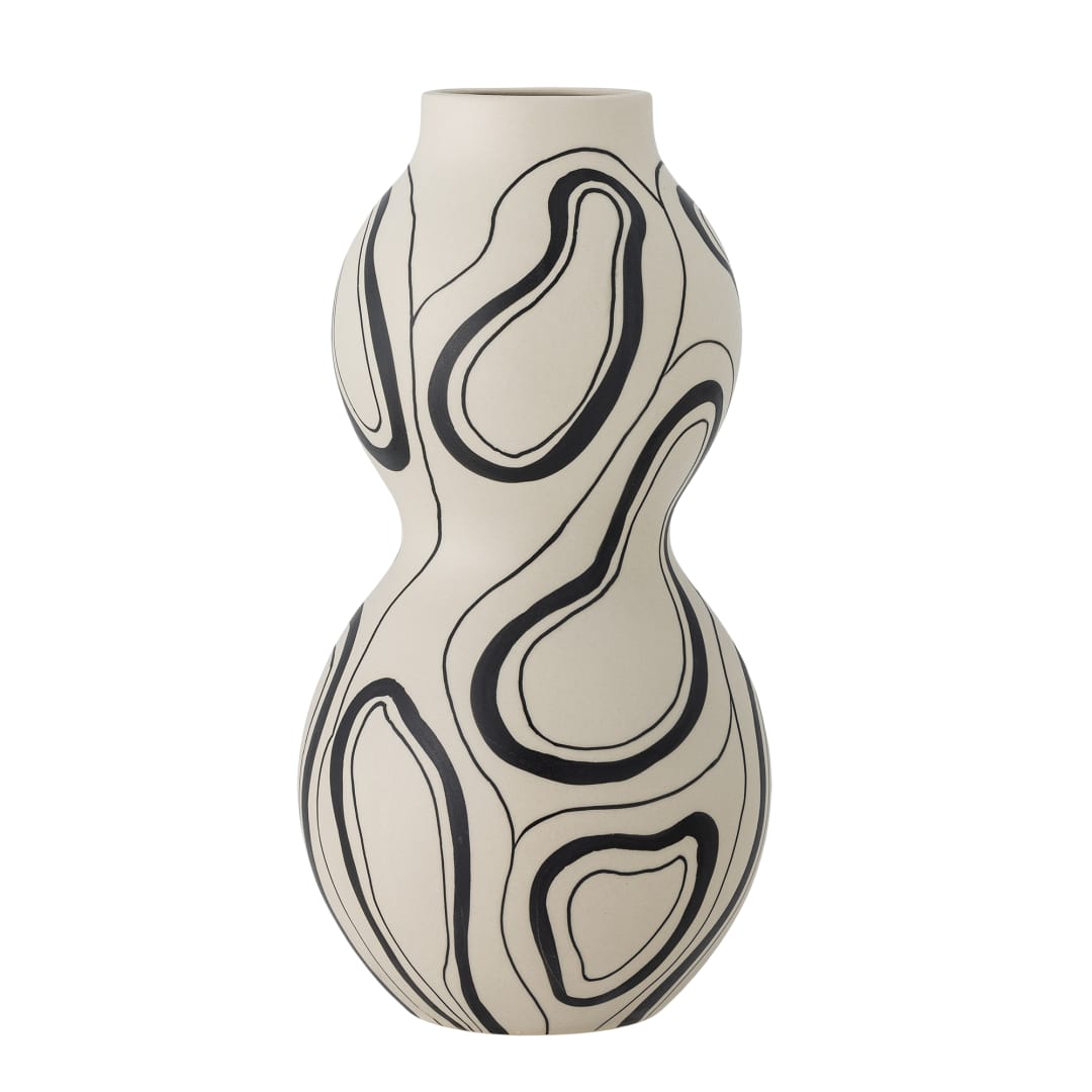 82061350 - Nicola Vase, Black, Stoneware STOCK: 174