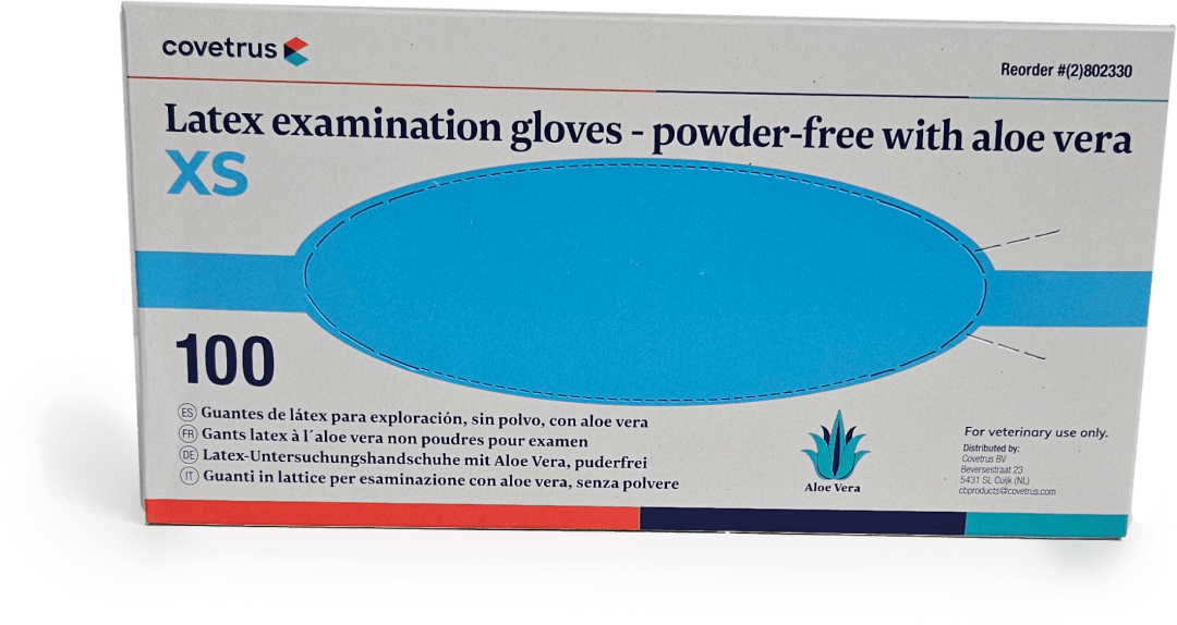 Covetrus Powder-Free Latex Examination Glove with Aloe Vera, White, X-Small