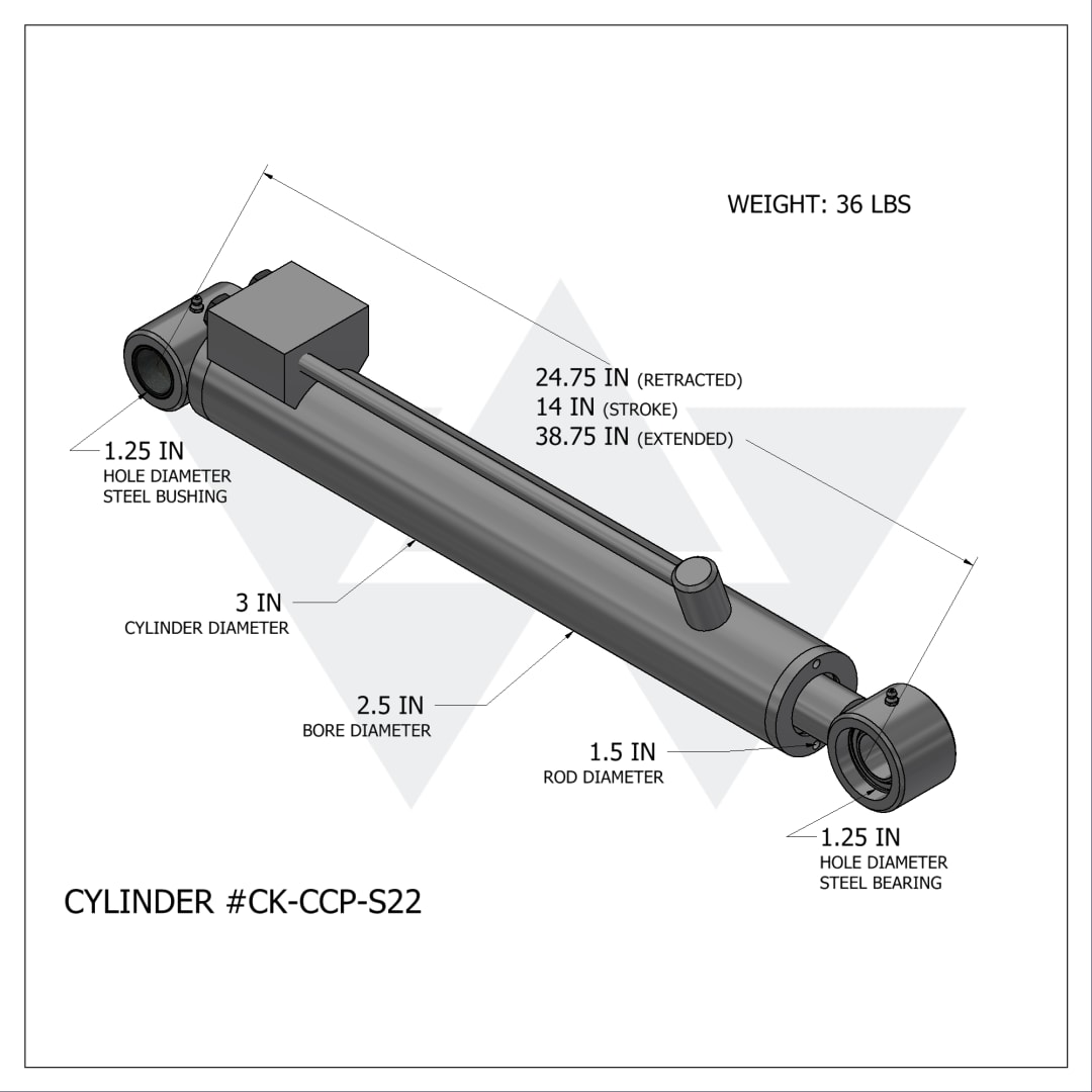 Wastebuilt® Replacement for Curotto-Can Dump Cylinder (2.5" X 1.5" X 14")
