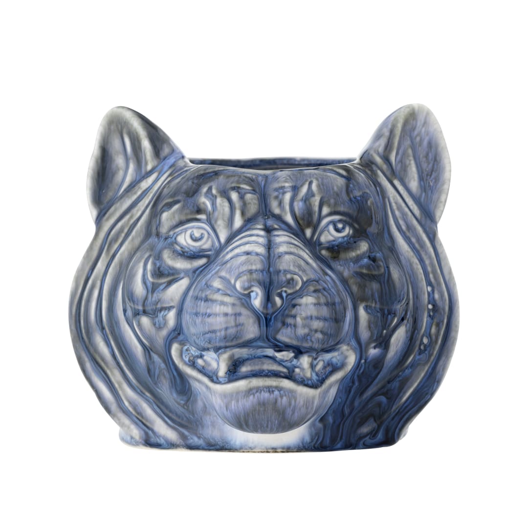 82061850 - Abner Flowerpot, Blue, Stoneware STOCK: 220