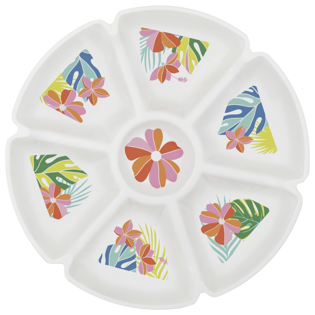 Tropical Vibes Divided Plastic Serving Tray