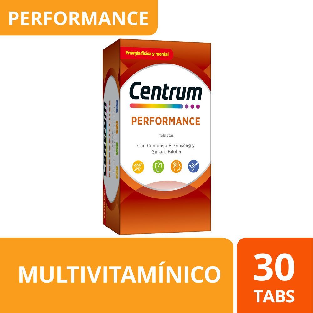 Centrum Multivitamínico Performance Frasco con 30 tabletas