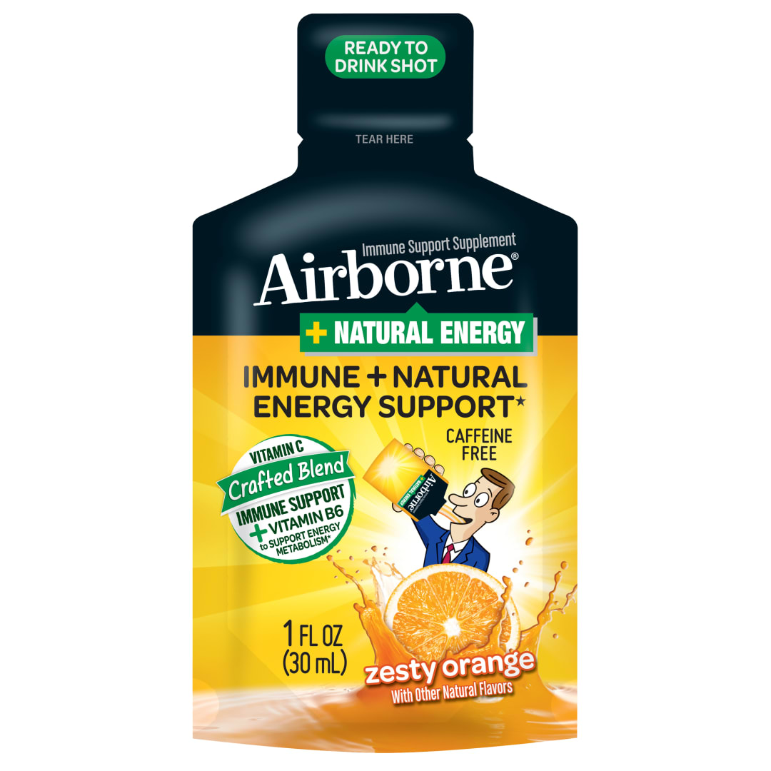 AIRBORNE® Plus Natural Energy Liquid Shot - Zesty Orange 12/1 oz.