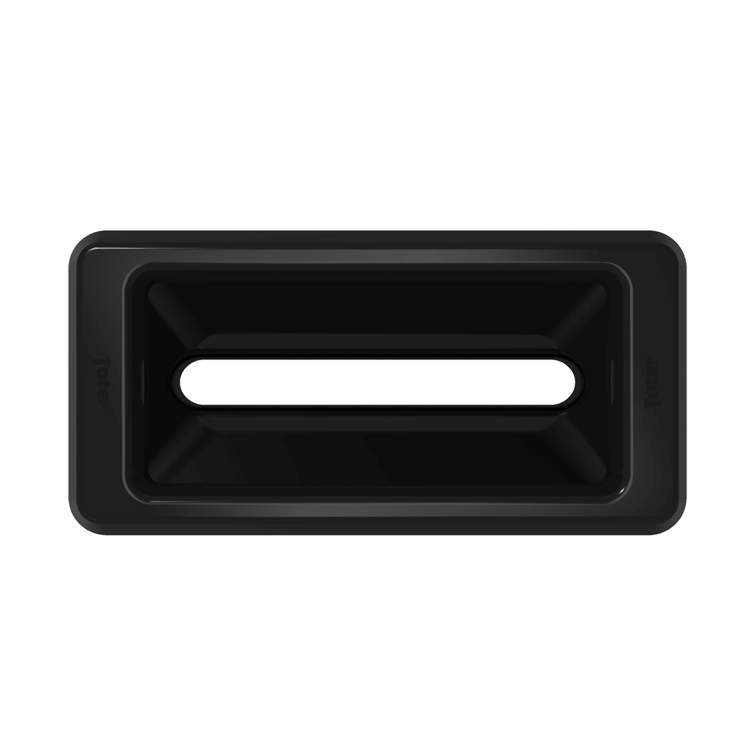 Slimline Rectangular Trash Can Lid with Document Slot - Black