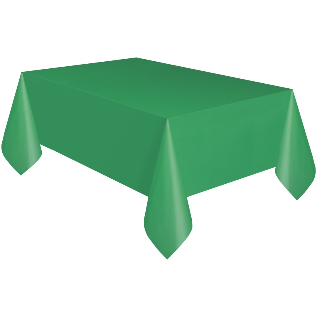 Emerald Green Solid Rectangular Plastic Table Cover, 54" x 108"