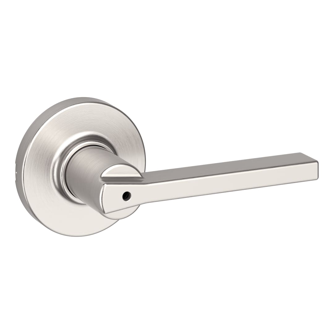 Weiser Casey Privacy Locking Door Lever, Contemporary Design Bedroom/Bathroom Door Handle in Satin Nickel
