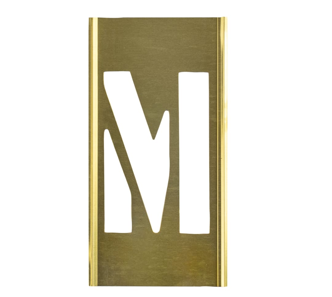 Stencil Sort-3" Brass Gothic M