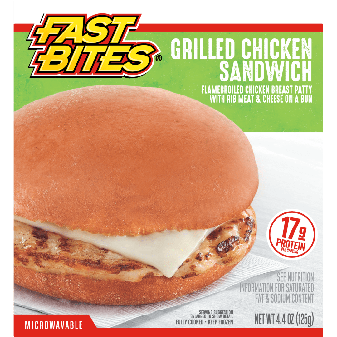 Fast Bites® Grilled Chicken Sandwich, 4.4 oz (Frozen)