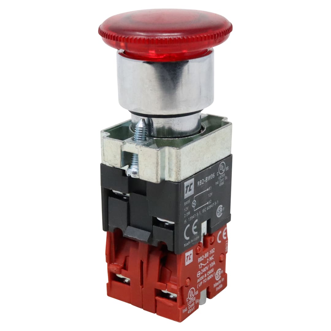 Wastebuilt® Replacement for Heil Red Mushroom Pushbutton Stop Switch