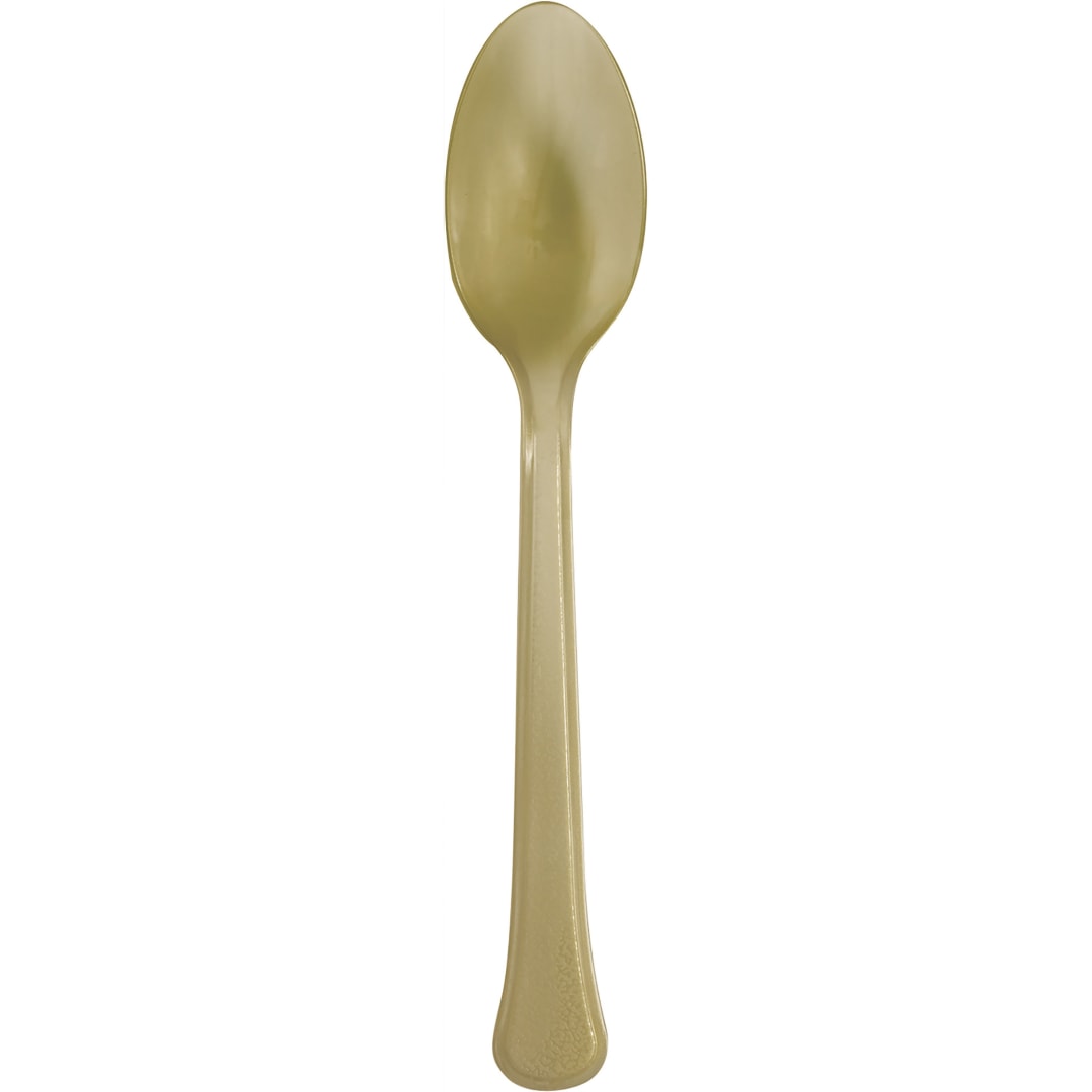 Gold Solid Premium Plastic Spoons, 20ct