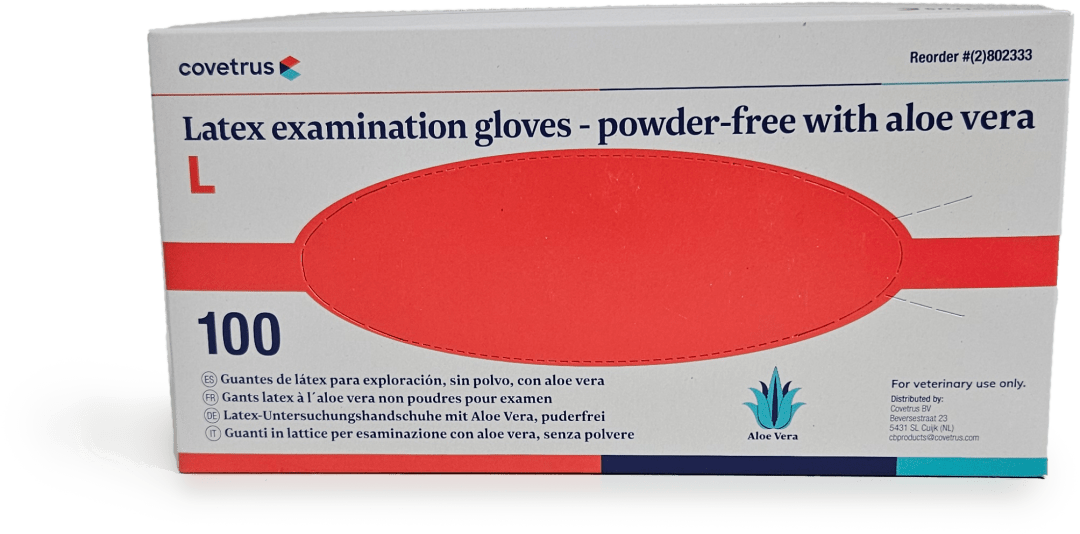 Covetrus Powder-Free Latex Examination Glove with Aloe Vera, White, Large