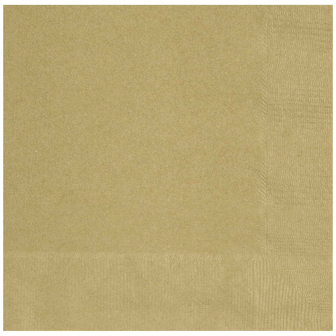 Gold Solid Beverage Napkins, 20ct