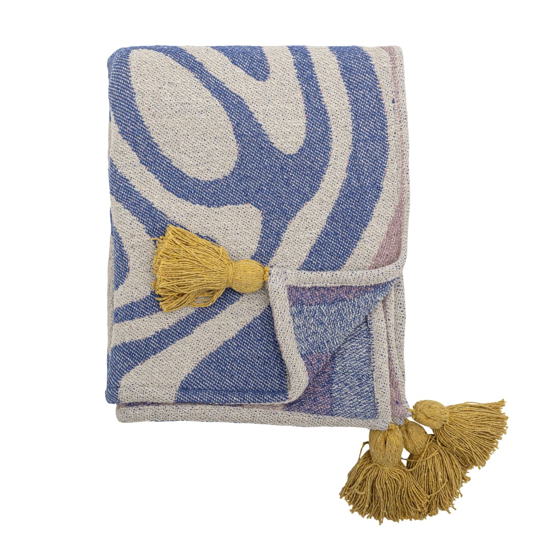 82063219 - Arlie Throw, Blue, Recycled Cotton STOCK: 300