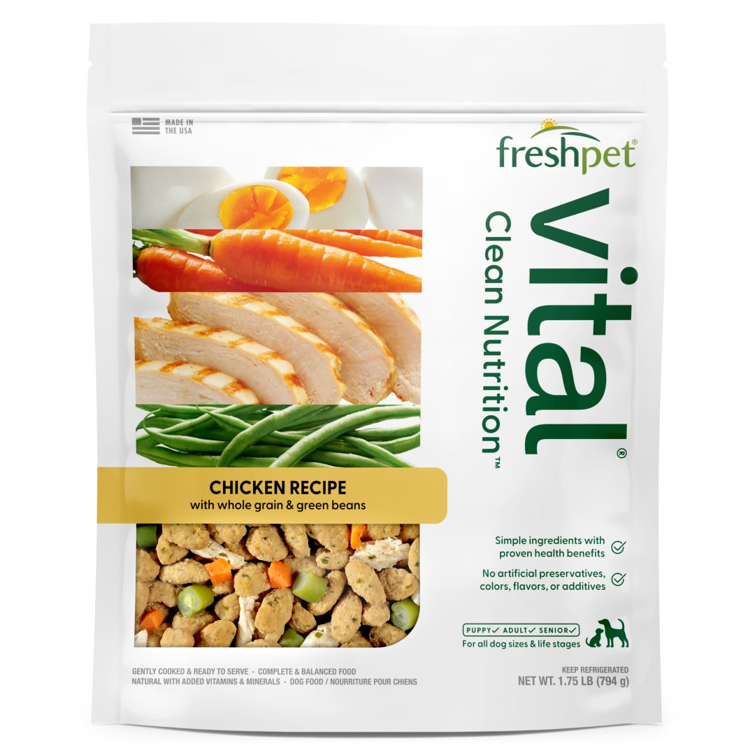 Freshpet Vital, Fresh Dog Food, Chicken Recipe with Whole Grain & Green Beans, 1.75 lb.