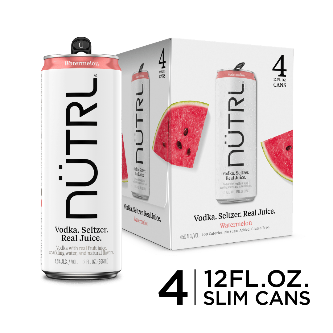Nutrl Vodka Seltzer Watermelon 4 Pack 12 oz Cans