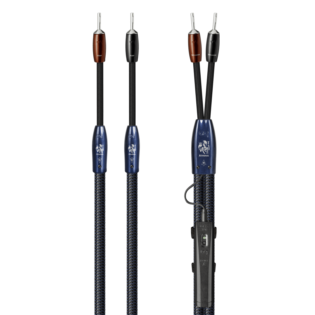 AudioQuest Athena Speaker Cable w/ ZERO-Tech for Full-Range or Treble (6', 2 x Male Banana, Silver)