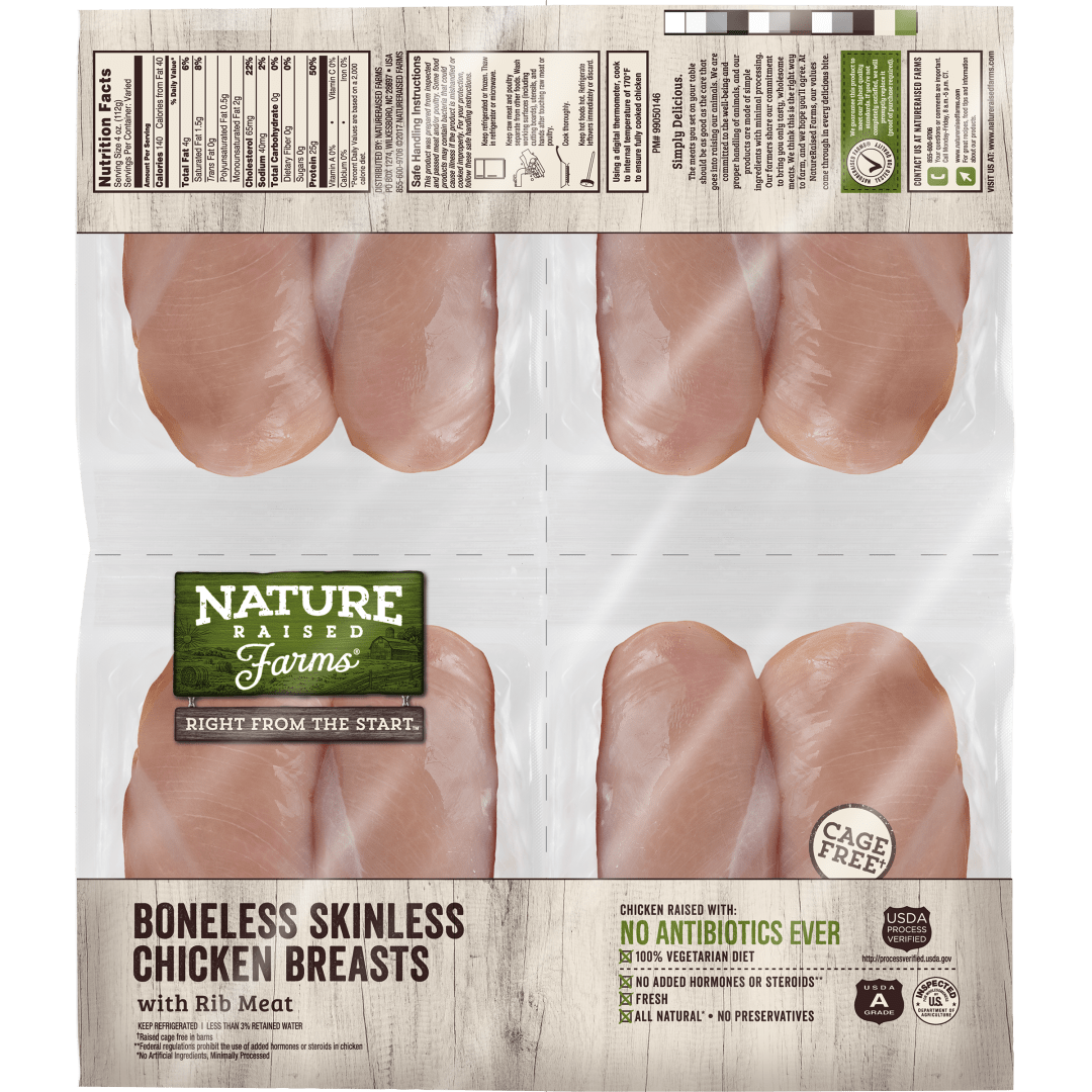 NatureRaised Farms® Boneless Skinless Chicken Breasts, 4 lbs.