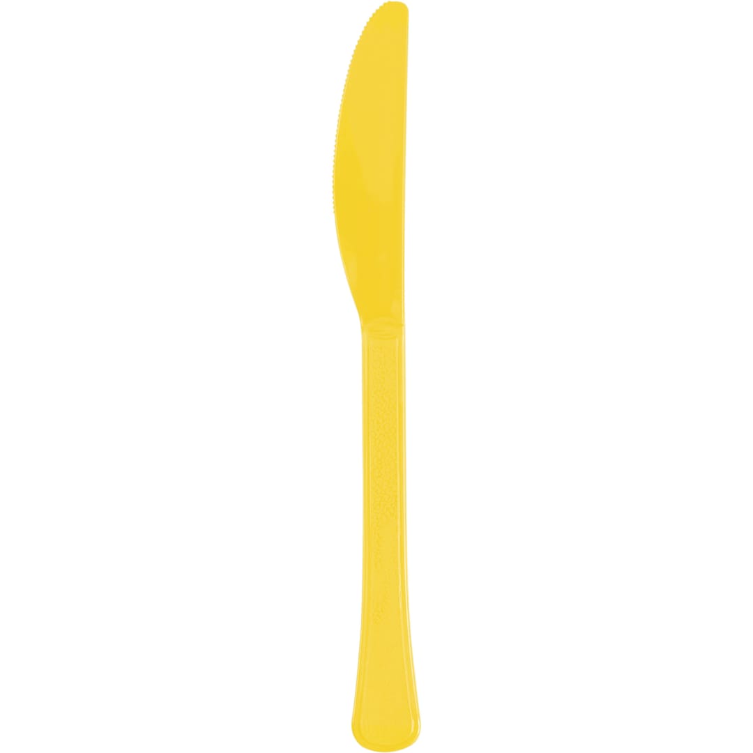 Sunshine Yellow Solid Premium Plastic Knives, 20ct