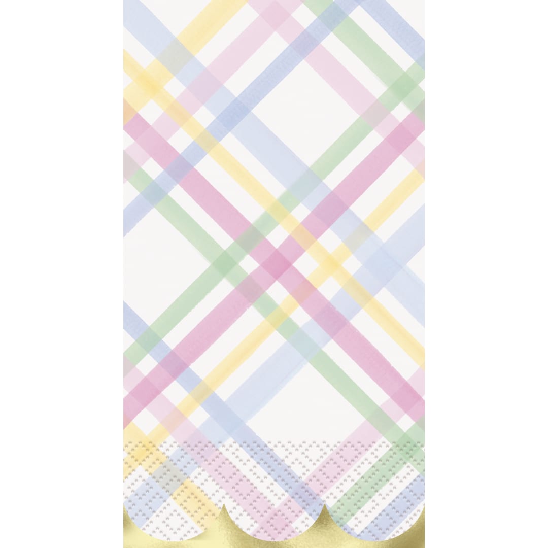 Gingham Easter Guest Towels, 16ct - Foil Stamping