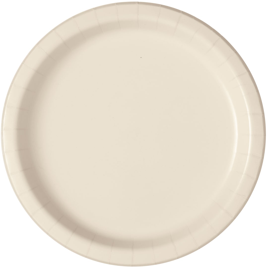 Vanilla Cream Solid Round 9" Dinner Plates, 20ct