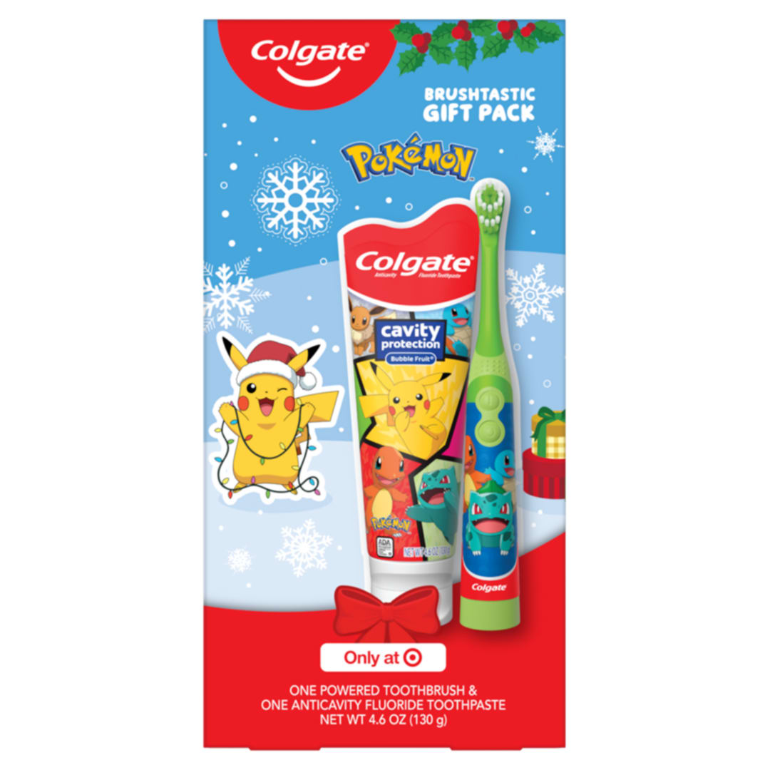 Colgate Kids Battery Powered Pokemon Toothbrush and Kids Toothpaste Set