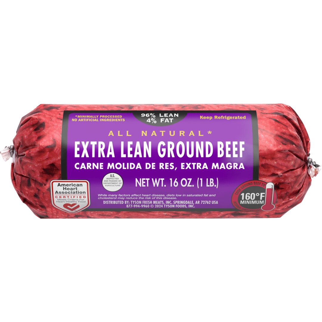 All Natural* 96% Lean/4% Fat Extra Lean Ground Beef Roll, 1 lb