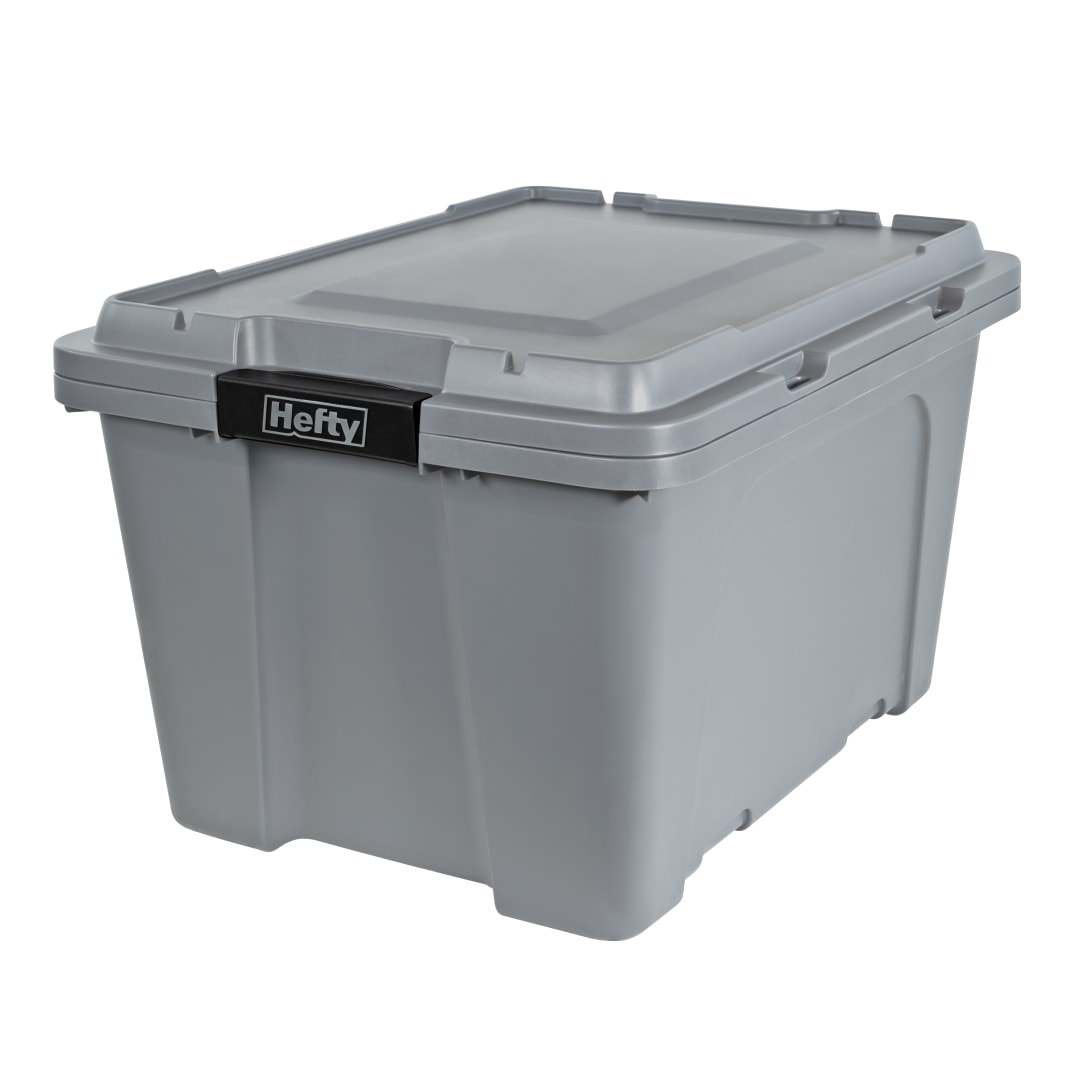 Hefty 18gal Max Pro Storage Tote Gray