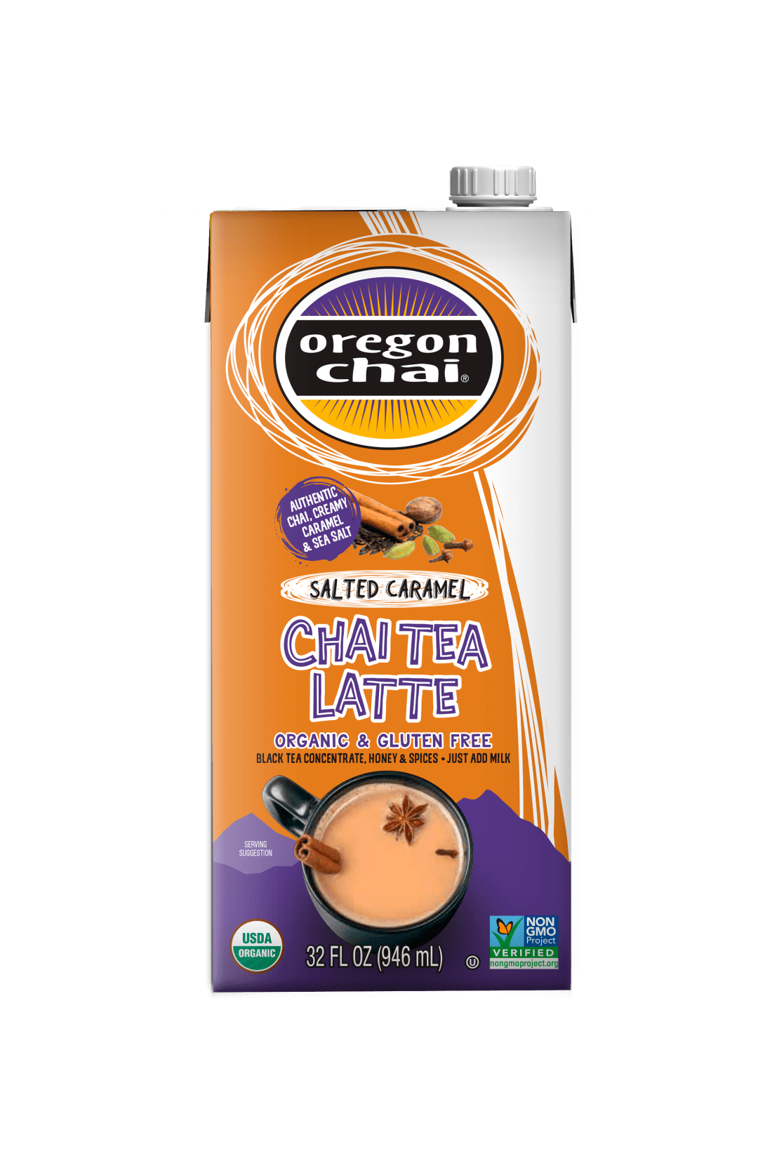 Oregon Chai Salted Caramel Chai Concentrate, 6 x 32 fl oz