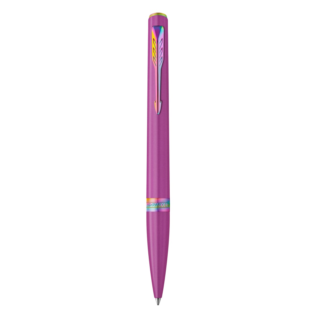 Parker Meridian Bolgrafo | Laca de uva con detalles arcoris | Punta media | Para escribir a mano y Material de papelera | Tinta azul | Caja de Regalo de Lujo