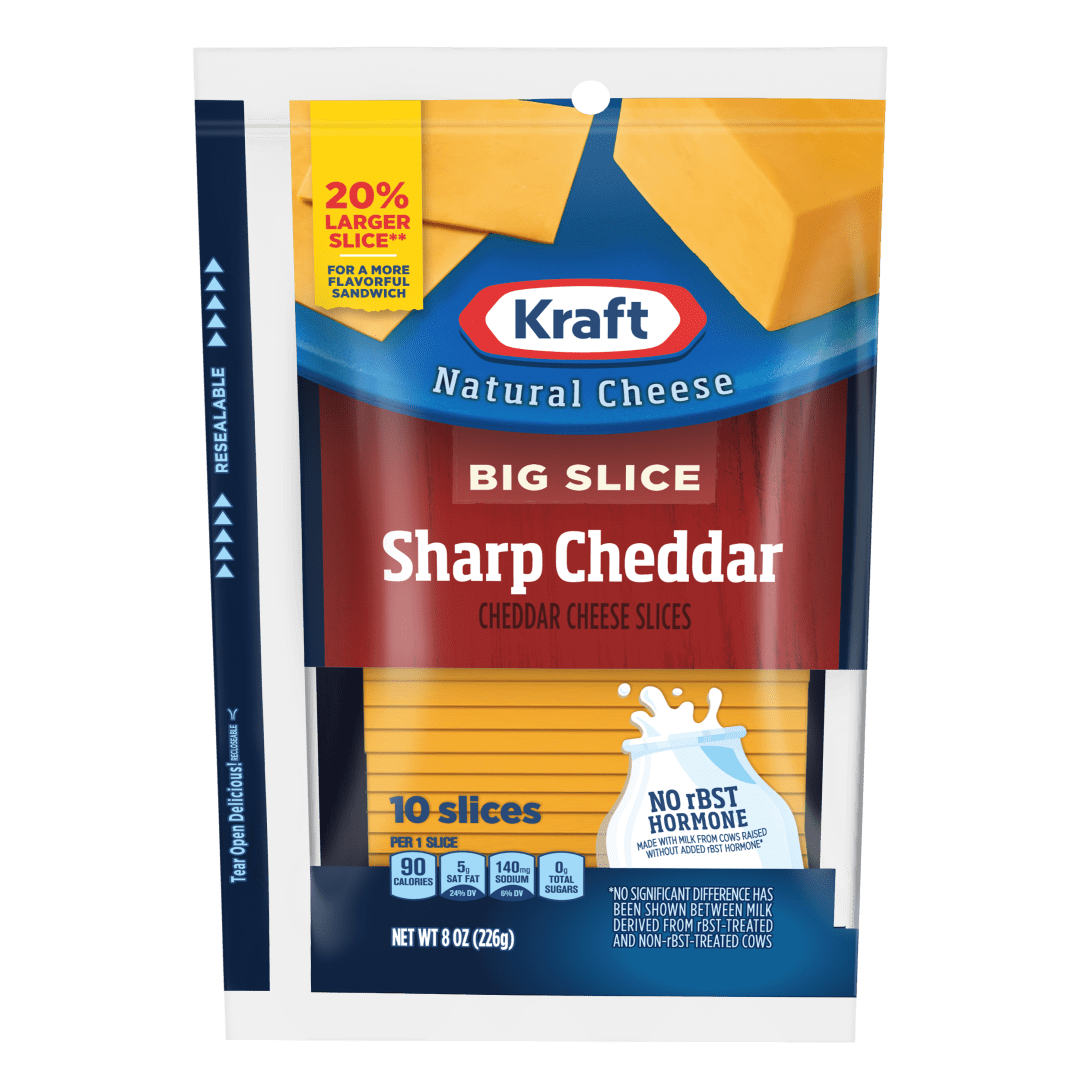 Kraft Big Slice Sharp Cheddar Cheese Slices, 10 ct Pack