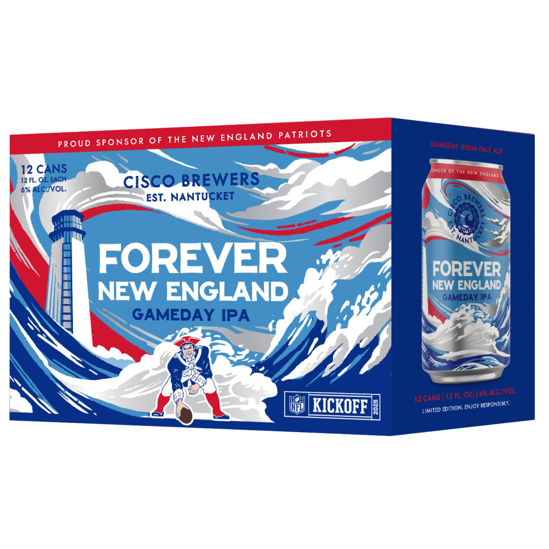 Cisco Brewers Forever New England Gameday IPA Craft Beer, 12 Pack, 12 fl oz Cans